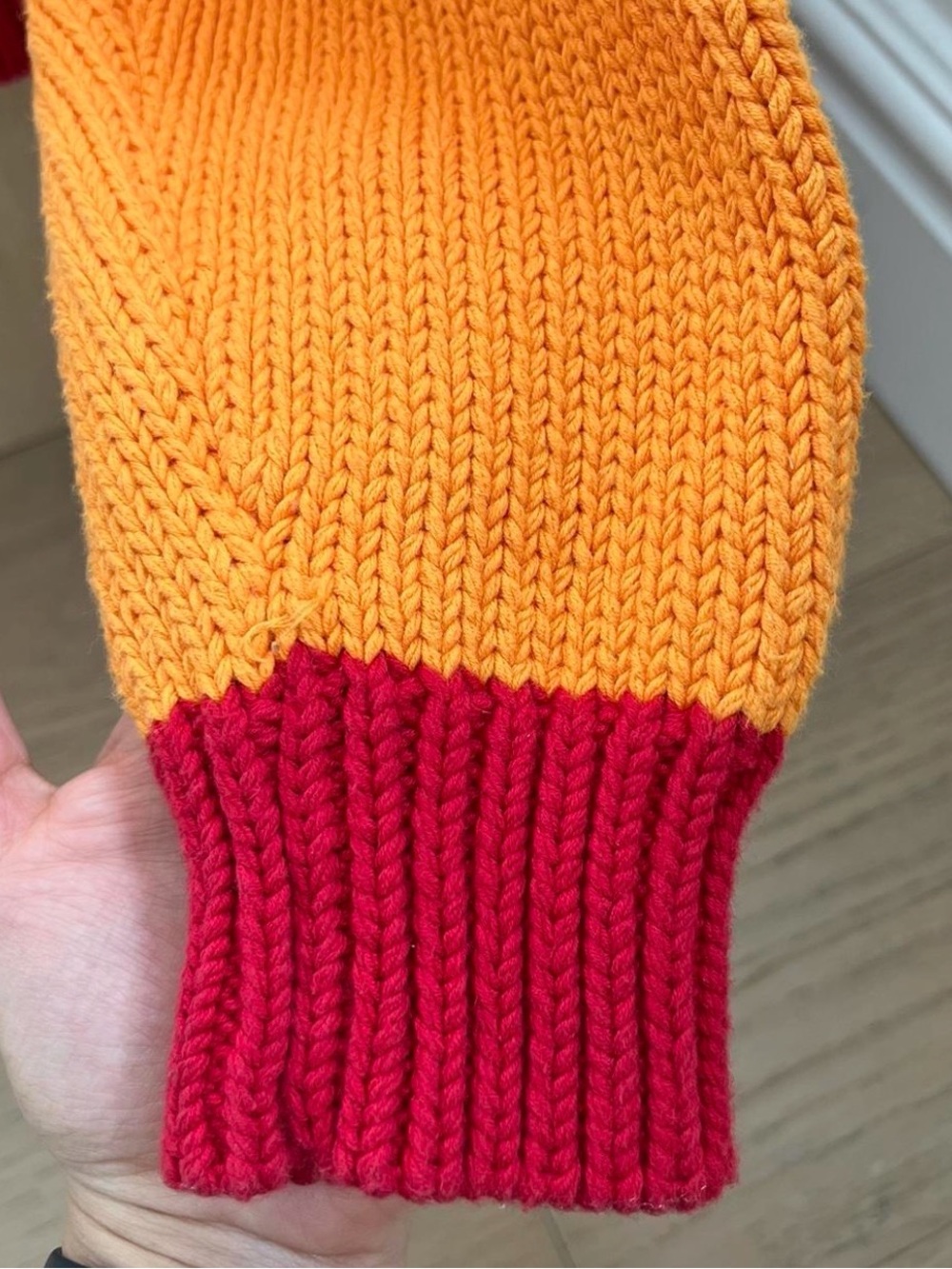 ZARA Colorblock Knit Cardigan in Green, Orange, Red, Pink and Yellow - Picture 4 of 8